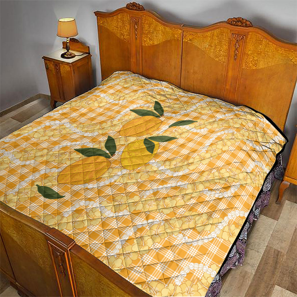 Alani Hawaiian Mango Palaka Quilt Aloha Hibiscus Pikake Lei