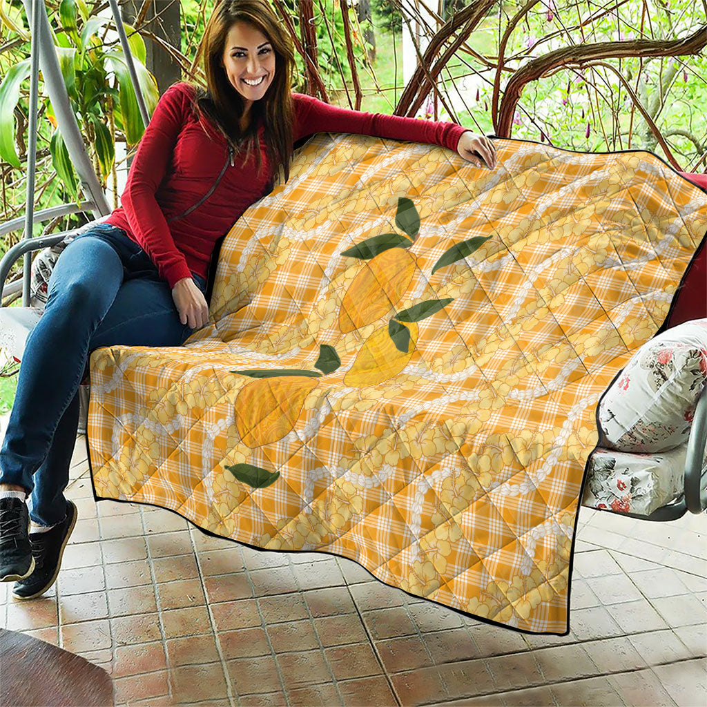 Alani Hawaiian Mango Palaka Quilt Aloha Hibiscus Pikake Lei