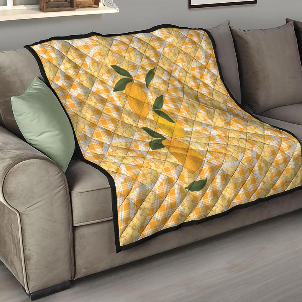 Alani Hawaiian Mango Palaka Quilt Aloha Hibiscus Pikake Lei