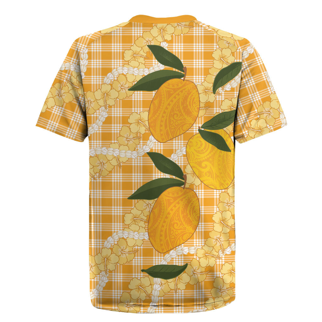Alani Hawaiian Mango Palaka Rugby Jersey Aloha Hibiscus Pikake Lei