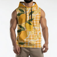 Alani Hawaiian Mango Palaka Sleeveless Hoodie Aloha Hibiscus Pikake Lei
