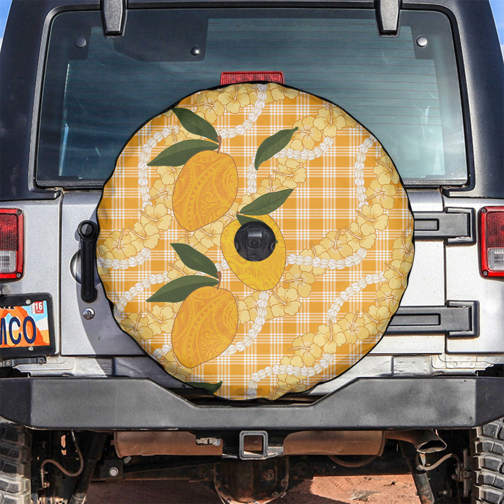 Alani Hawaiian Mango Palaka Spare Tire Cover Aloha Hibiscus Pikake Lei