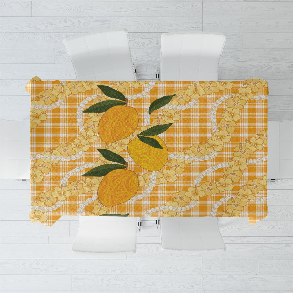 Alani Hawaiian Mango Palaka Tablecloth Aloha Hibiscus Pikake Lei