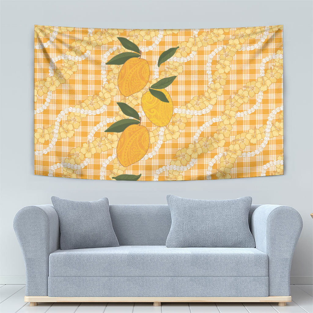 Alani Hawaiian Mango Palaka Tapestry Aloha Hibiscus Pikake Lei