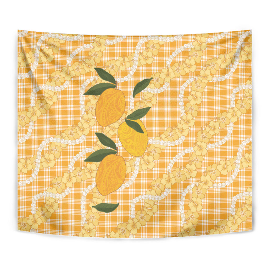 Alani Hawaiian Mango Palaka Tapestry Aloha Hibiscus Pikake Lei