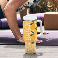 Alani Hawaiian Mango Palaka Tumbler With Handle Aloha Hibiscus Pikake Lei
