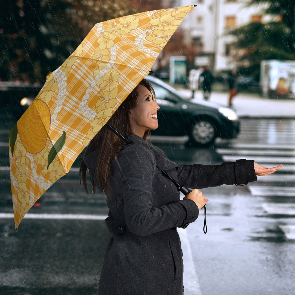 Alani Hawaiian Mango Palaka Umbrella Aloha Hibiscus Pikake Lei
