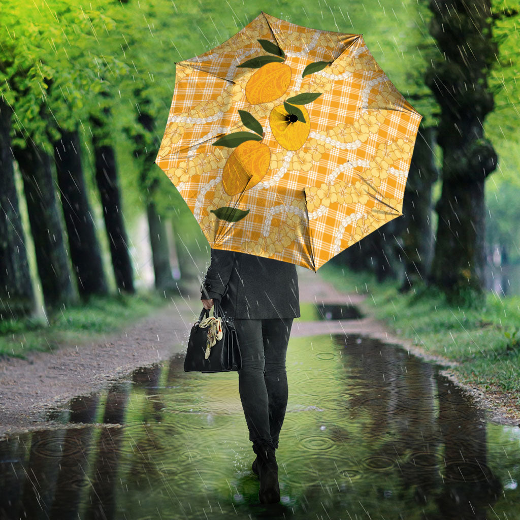 Alani Hawaiian Mango Palaka Umbrella Aloha Hibiscus Pikake Lei