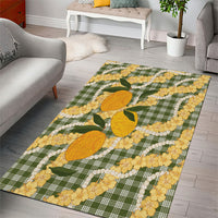 Uliuli Ahiahia Hawaiian Mango Palaka Area Rug Aloha Hibiscus Pikake Lei