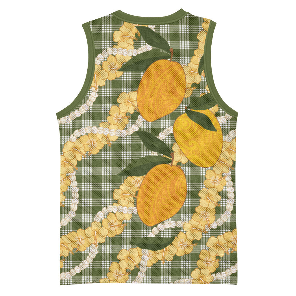 Uliuli Ahiahia Hawaiian Mango Palaka Basketball Jersey Aloha Hibiscus Pikake Lei