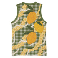 Uliuli Ahiahia Hawaiian Mango Palaka Basketball Jersey Aloha Hibiscus Pikake Lei