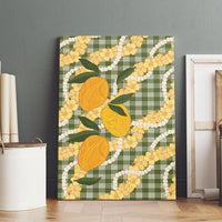 Uliuli Ahiahia Hawaiian Mango Palaka Canvas Wall Art Aloha Hibiscus Pikake Lei
