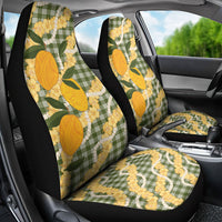 Uliuli Ahiahia Hawaiian Mango Palaka Car Seat Cover Aloha Hibiscus Pikake Lei