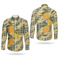Uliuli Ahiahia Hawaiian Mango Palaka Couples Matching Summer Maxi Dress and Long Sleeve Button Shirt Aloha Hibiscus Pikake Lei