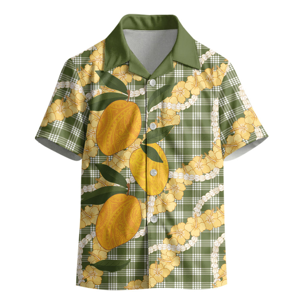 Uliuli Ahiahia Hawaiian Mango Palaka Kid Hawaiian Shirt Aloha Hibiscus Pikake Lei
