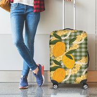 Uliuli Ahiahia Hawaiian Mango Palaka Luggage Cover Aloha Hibiscus Pikake Lei