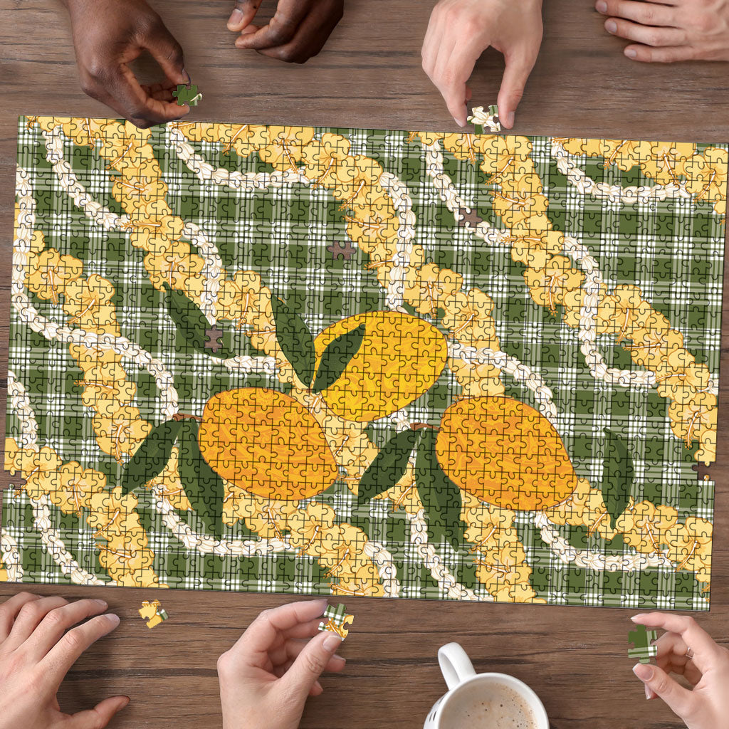 Uliuli Ahiahia Hawaiian Mango Palaka Puzzle Aloha Hibiscus Pikake Lei