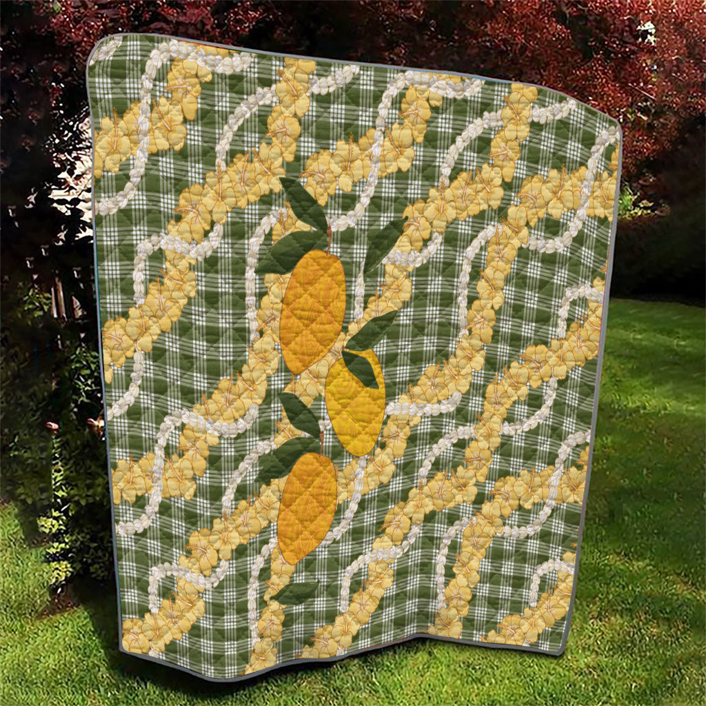 Uliuli Ahiahia Hawaiian Mango Palaka Quilt Aloha Hibiscus Pikake Lei