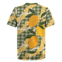 Uliuli Ahiahia Hawaiian Mango Palaka Rugby Jersey Aloha Hibiscus Pikake Lei