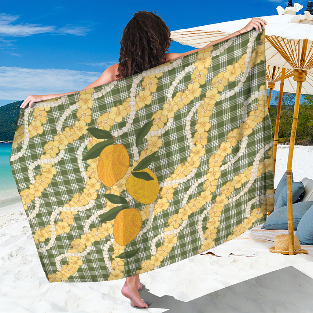 Uliuli Ahiahia Hawaiian Mango Palaka Sarong Aloha Hibiscus Pikake Lei