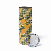 Uliuli Ahiahia Hawaiian Mango Palaka Skinny Tumbler Aloha Hibiscus Pikake Lei