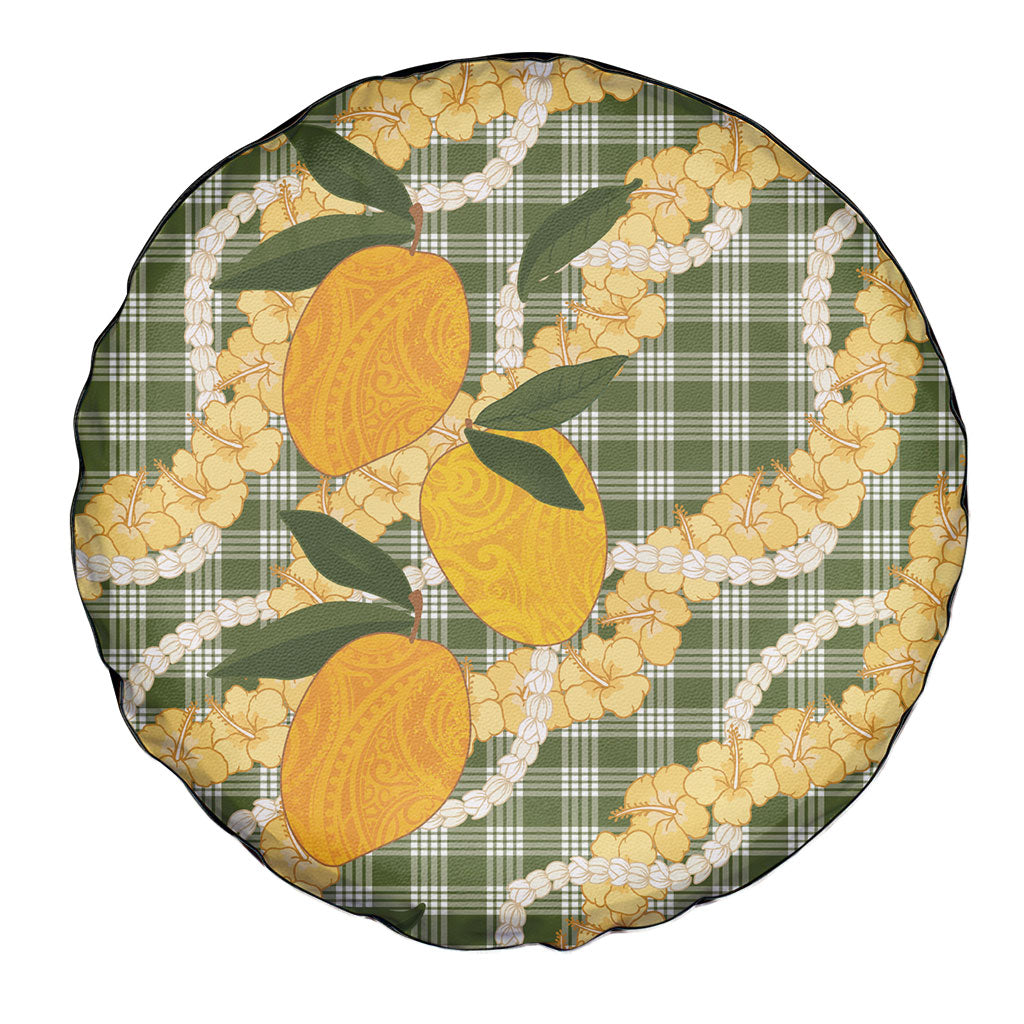 Uliuli Ahiahia Hawaiian Mango Palaka Spare Tire Cover Aloha Hibiscus Pikake Lei