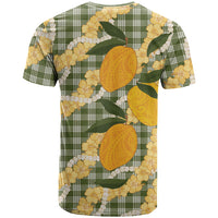 Uliuli Ahiahia Hawaiian Mango Palaka T Shirt Aloha Hibiscus Pikake Lei
