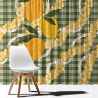 Uliuli Ahiahia Hawaiian Mango Palaka Window Curtain Aloha Hibiscus Pikake Lei