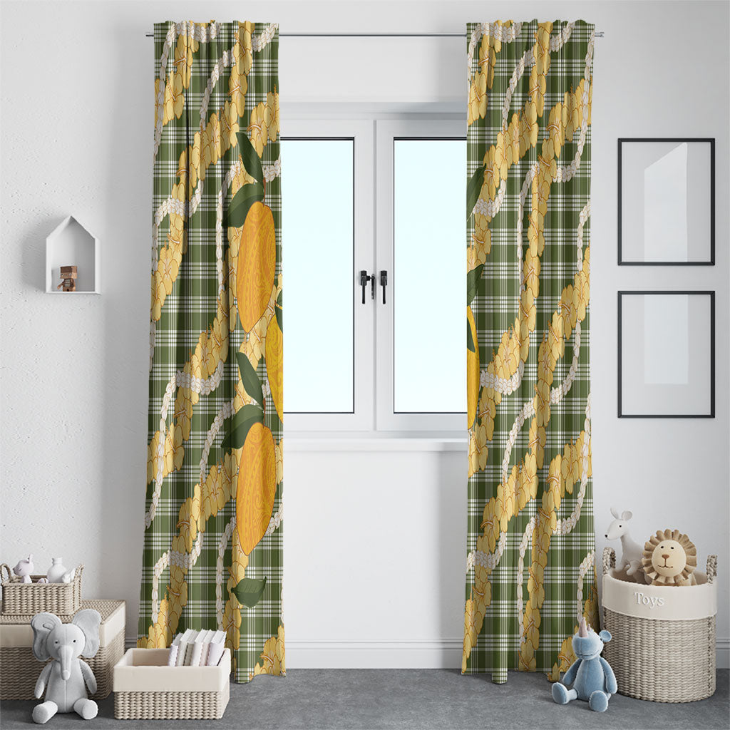 Uliuli Ahiahia Hawaiian Mango Palaka Window Curtain Aloha Hibiscus Pikake Lei