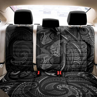 Hawaiian Mango Tribal Tattoo Back Car Seat Cover Black White Pacific Traditional Pattern