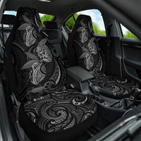 Hawaiian Mango Tribal Tattoo Car Seat Cover Black White Pacific Traditional Pattern