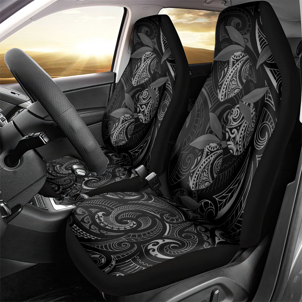 Hawaiian Mango Tribal Tattoo Car Seat Cover Black White Pacific Traditional Pattern