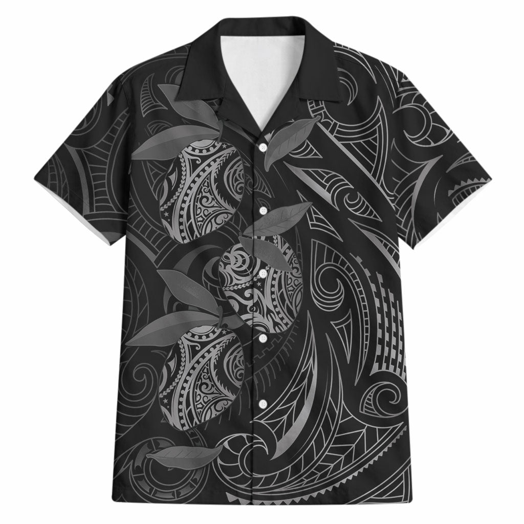Hawaiian Mango Tribal Tattoo Hawaiian Shirt Black White Pacific Traditional Pattern