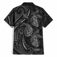 Hawaiian Mango Tribal Tattoo Hawaiian Shirt Black White Pacific Traditional Pattern