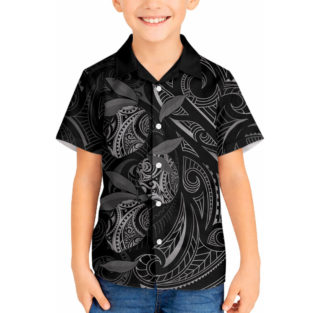 Hawaiian Mango Tribal Tattoo Hawaiian Shirt Black White Pacific Traditional Pattern