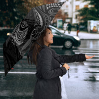 Hawaiian Mango Tribal Tattoo Umbrella Black White Pacific Traditional Pattern