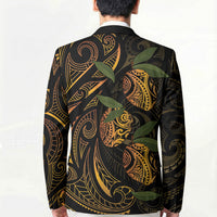 Hawaiian Mango Tribal Tattoo Blazer Gold Pacific Traditional Pattern