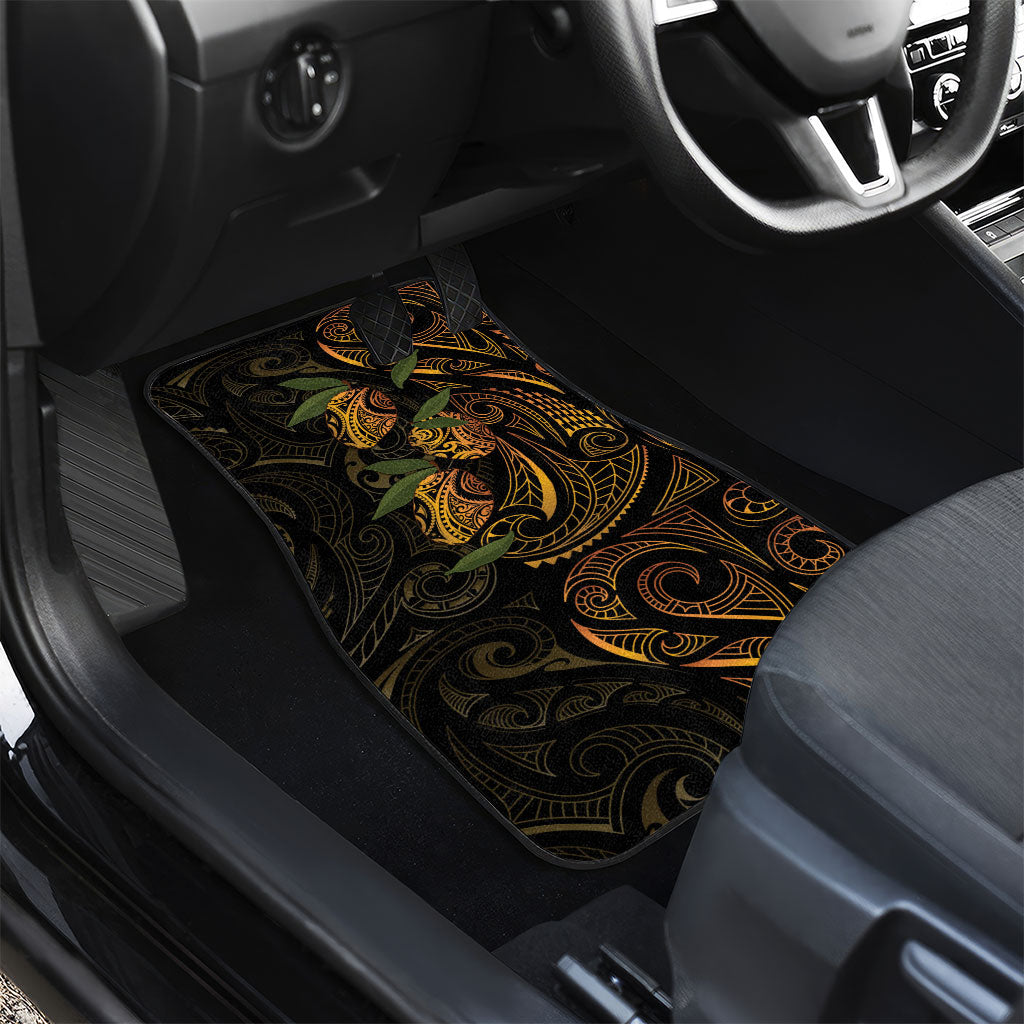 Hawaiian Mango Tribal Tattoo Car Mats Gold Pacific Traditional Pattern