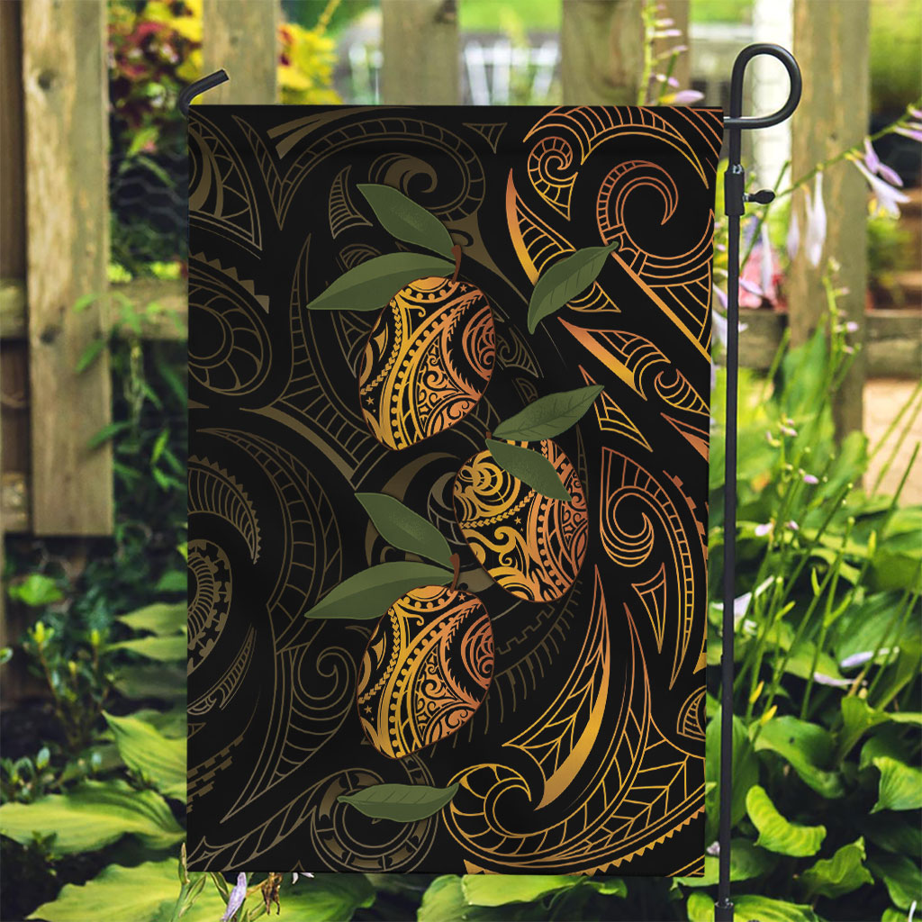 Hawaiian Mango Tribal Tattoo Garden Flag Gold Pacific Traditional Pattern