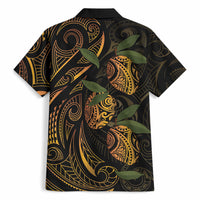 Hawaiian Mango Tribal Tattoo Hawaiian Shirt Gold Pacific Traditional Pattern