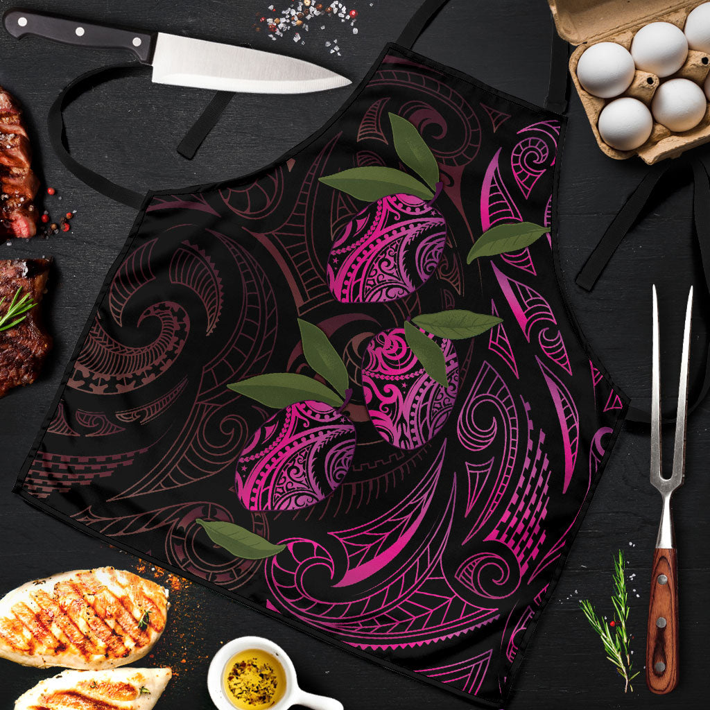Hawaiian Mango Tribal Tattoo Apron Pink Pacific Traditional Pattern