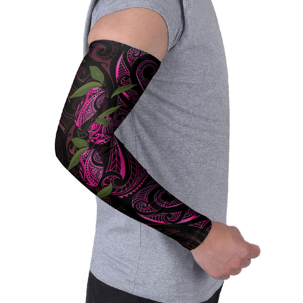 Hawaiian Mango Tribal Tattoo Arm Sleeves Pink Pacific Traditional Pattern