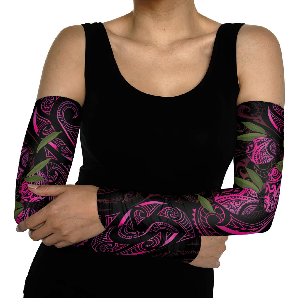 Hawaiian Mango Tribal Tattoo Arm Sleeves Pink Pacific Traditional Pattern