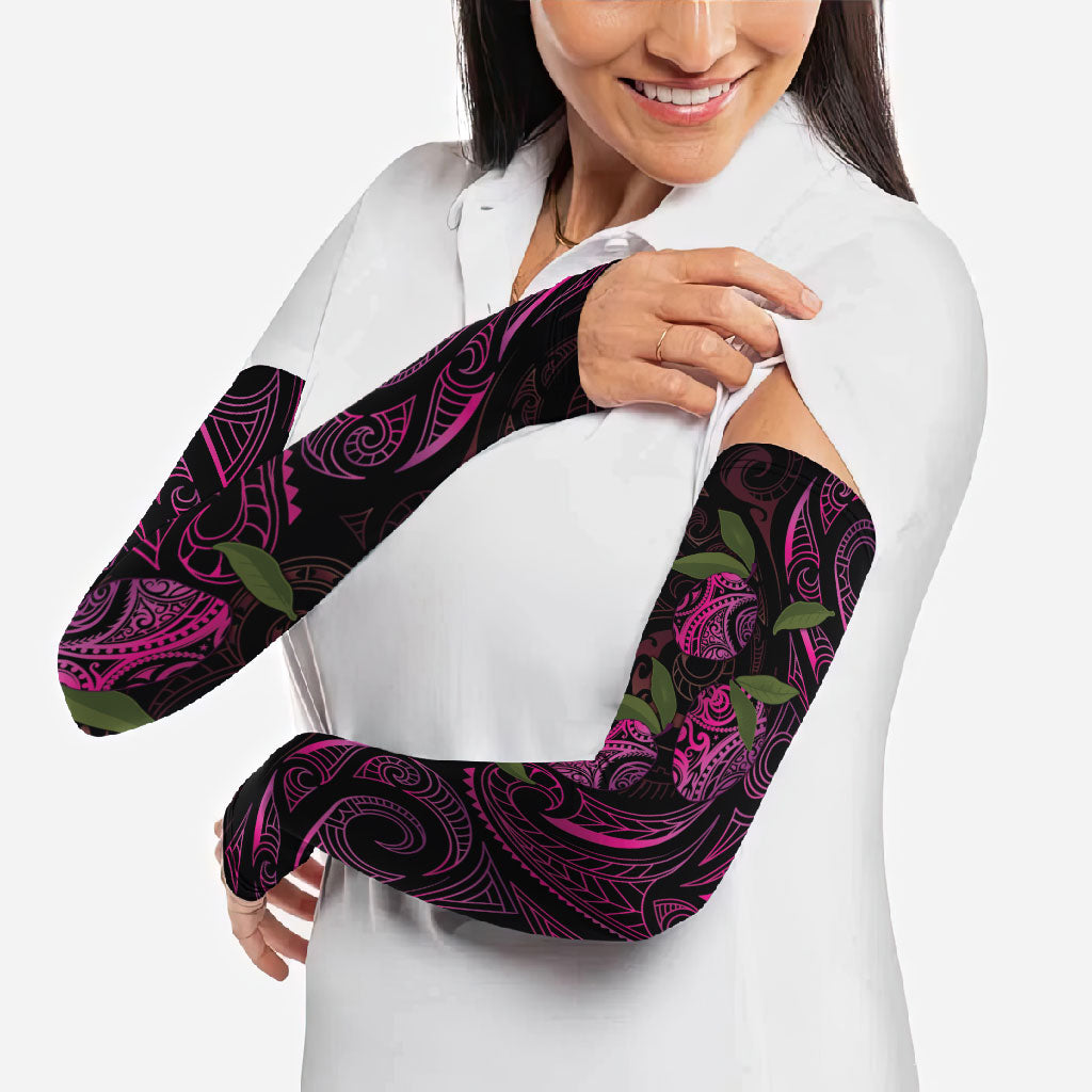 Hawaiian Mango Tribal Tattoo Arm Sleeves Pink Pacific Traditional Pattern