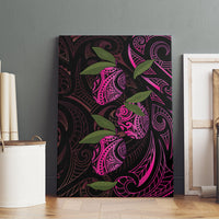 Hawaiian Mango Tribal Tattoo Canvas Wall Art Pink Pacific Traditional Pattern