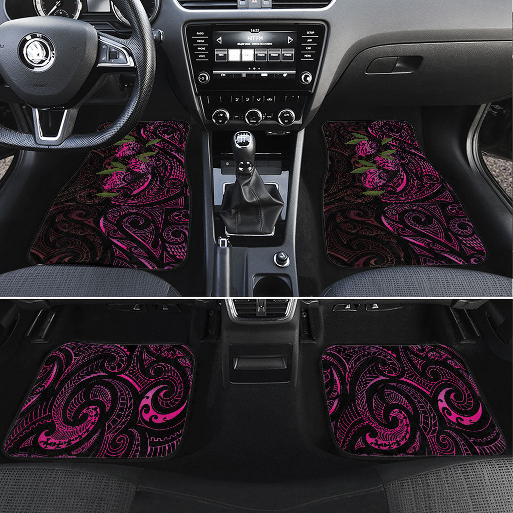 Hawaiian Mango Tribal Tattoo Car Mats Pink Pacific Traditional Pattern