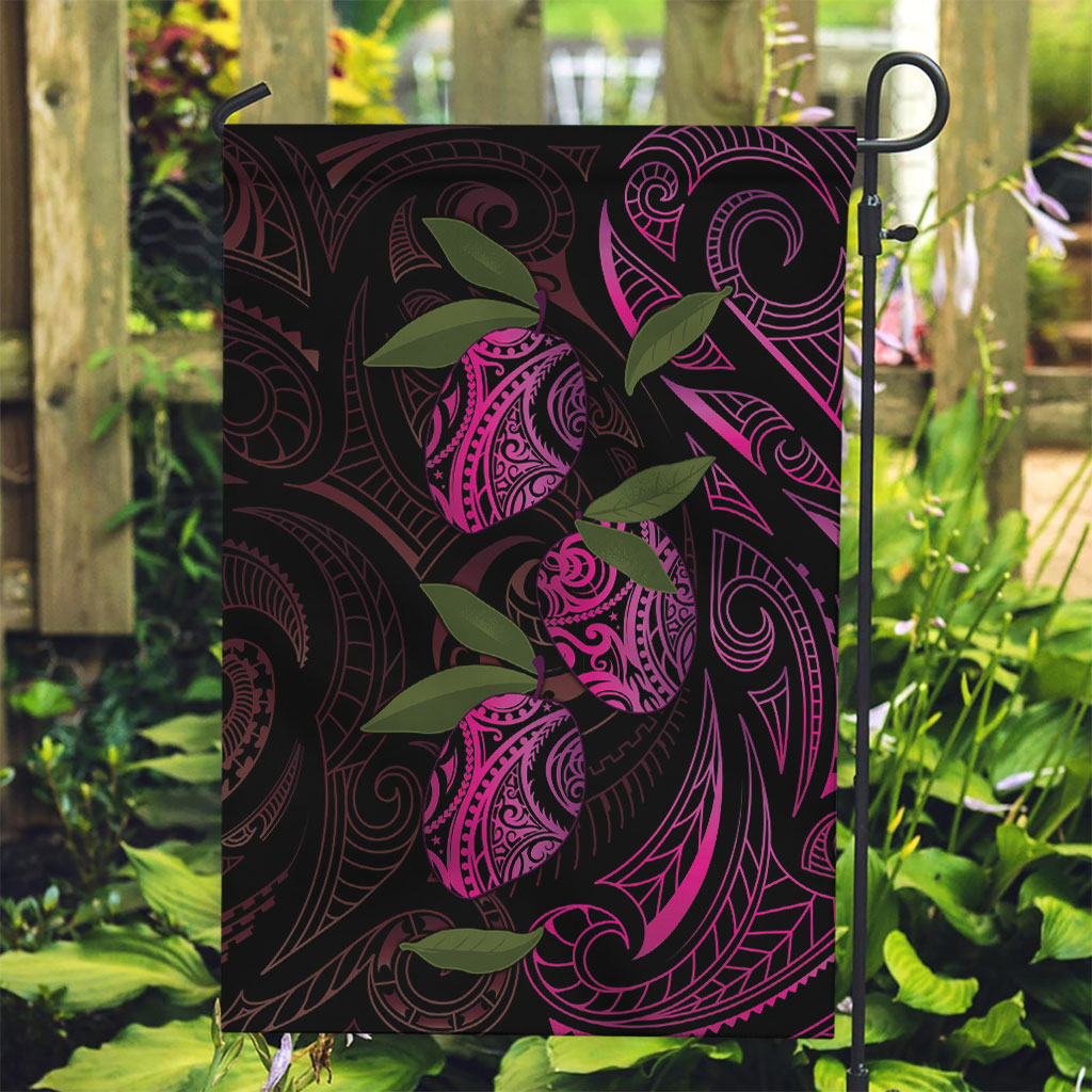 Hawaiian Mango Tribal Tattoo Garden Flag Pink Pacific Traditional Pattern