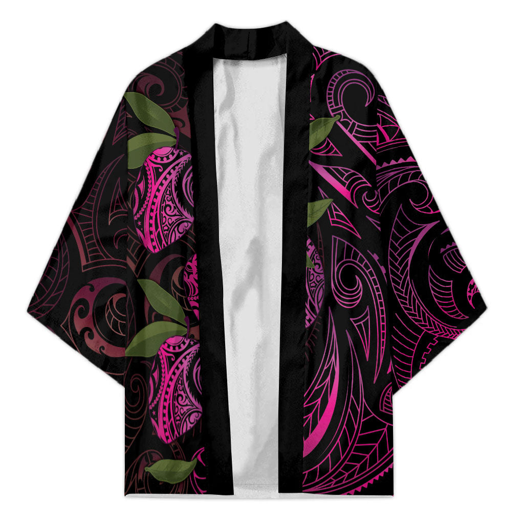 Hawaiian Mango Tribal Tattoo Kimono Pink Pacific Traditional Pattern