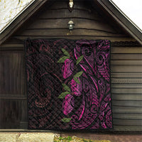 Hawaiian Mango Tribal Tattoo Quilt Pink Pacific Traditional Pattern