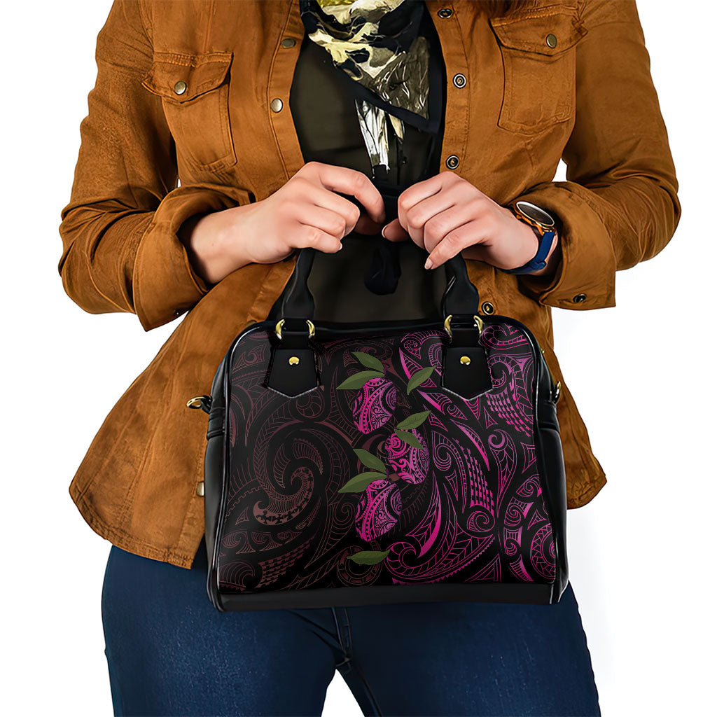 Hawaiian Mango Tribal Tattoo Shoulder Handbag Pink Pacific Traditional Pattern